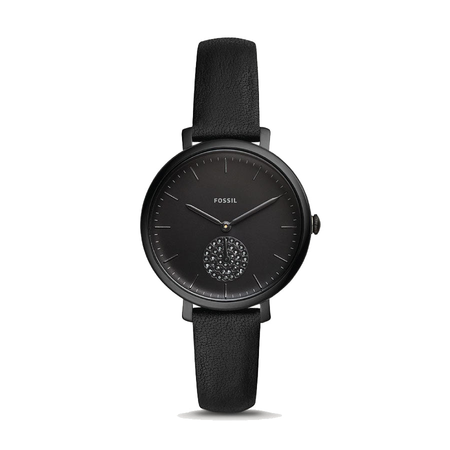 Fossil ES4490 Jacqueline Three-Hand Black Leather