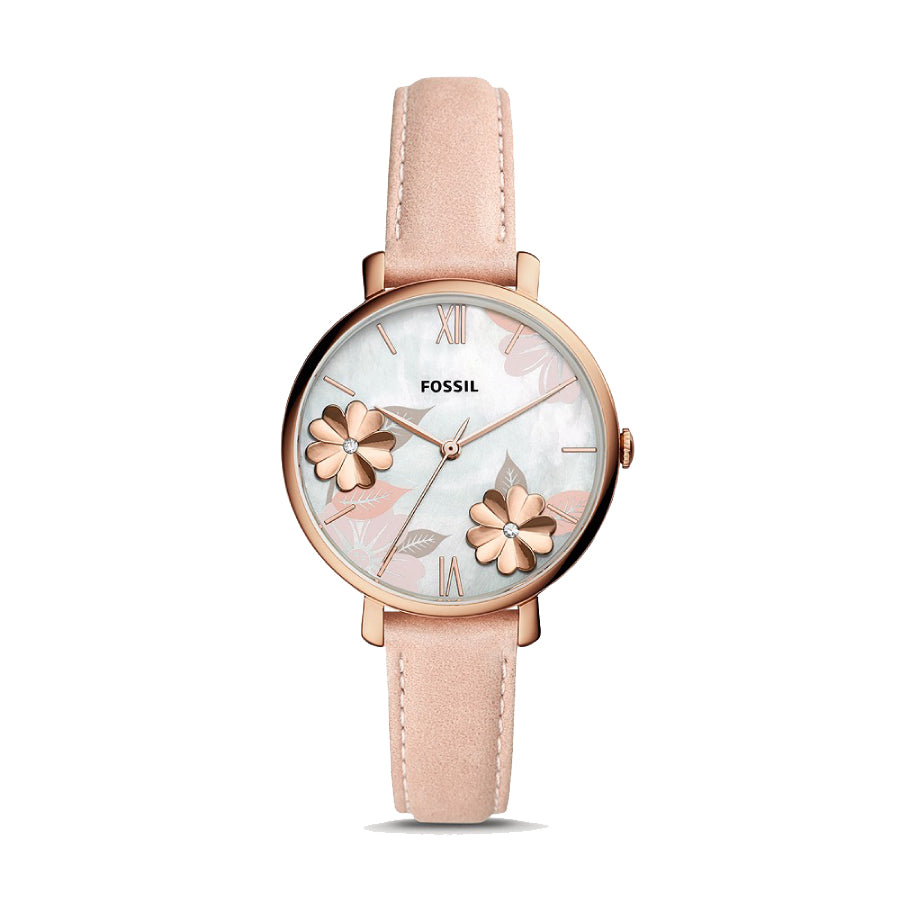 Fossil ES4671 Analog Quartz Jacqueline Three-Hand Blush Leather