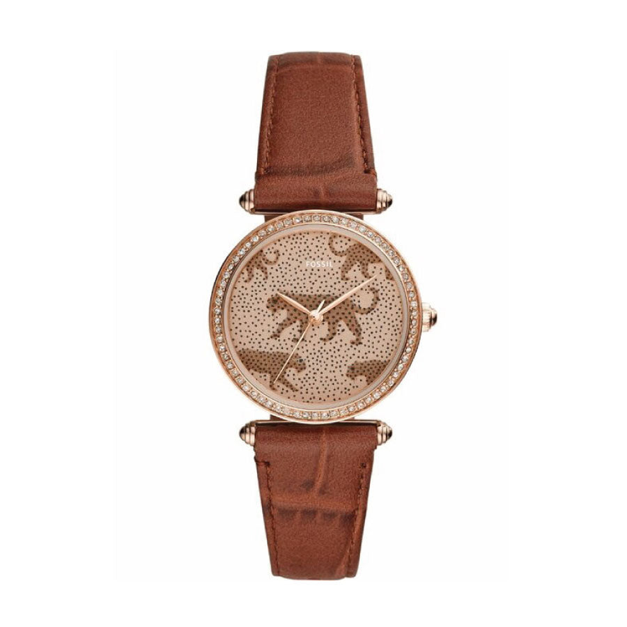 Fossil ES4683 Lyric Three-Hand Brown Leather