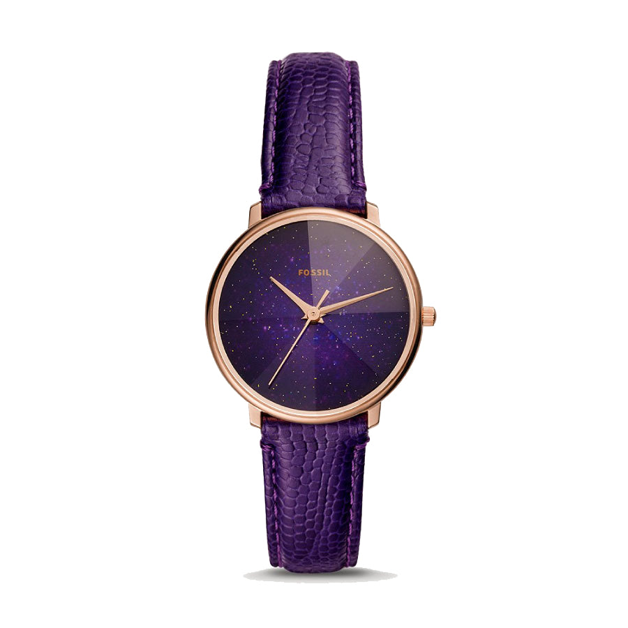 Fossil ES4727 Prismatic Galaxy Three-Hand Purple Leather