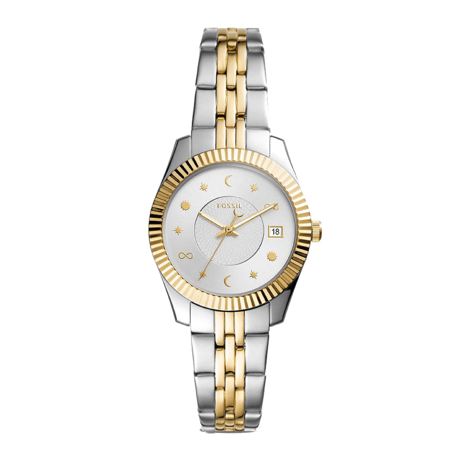 Fossil ES5060 Scarlette Mini Three-Hand Date Two-Tone Stainless Steel