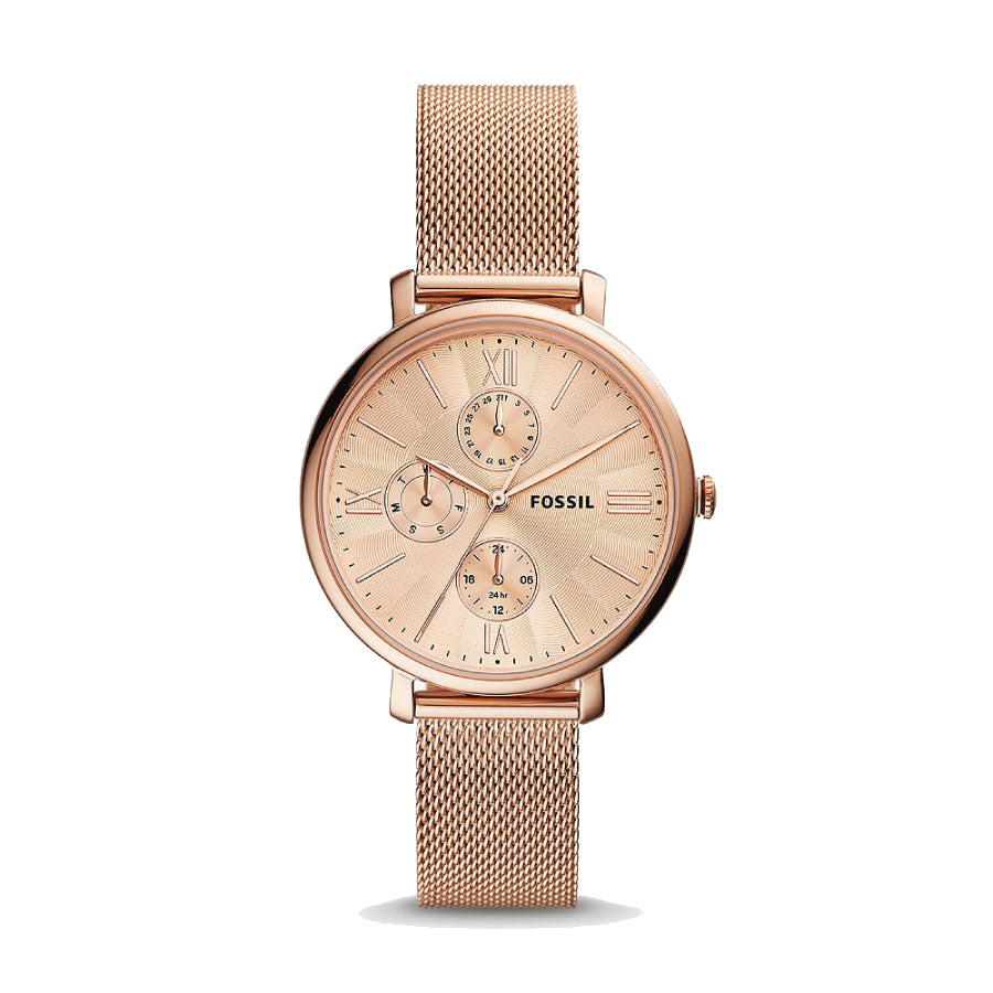 Fossil ES5098 Jacqueline Multifunction Rose Gold-Tone Stainless Steel Mesh