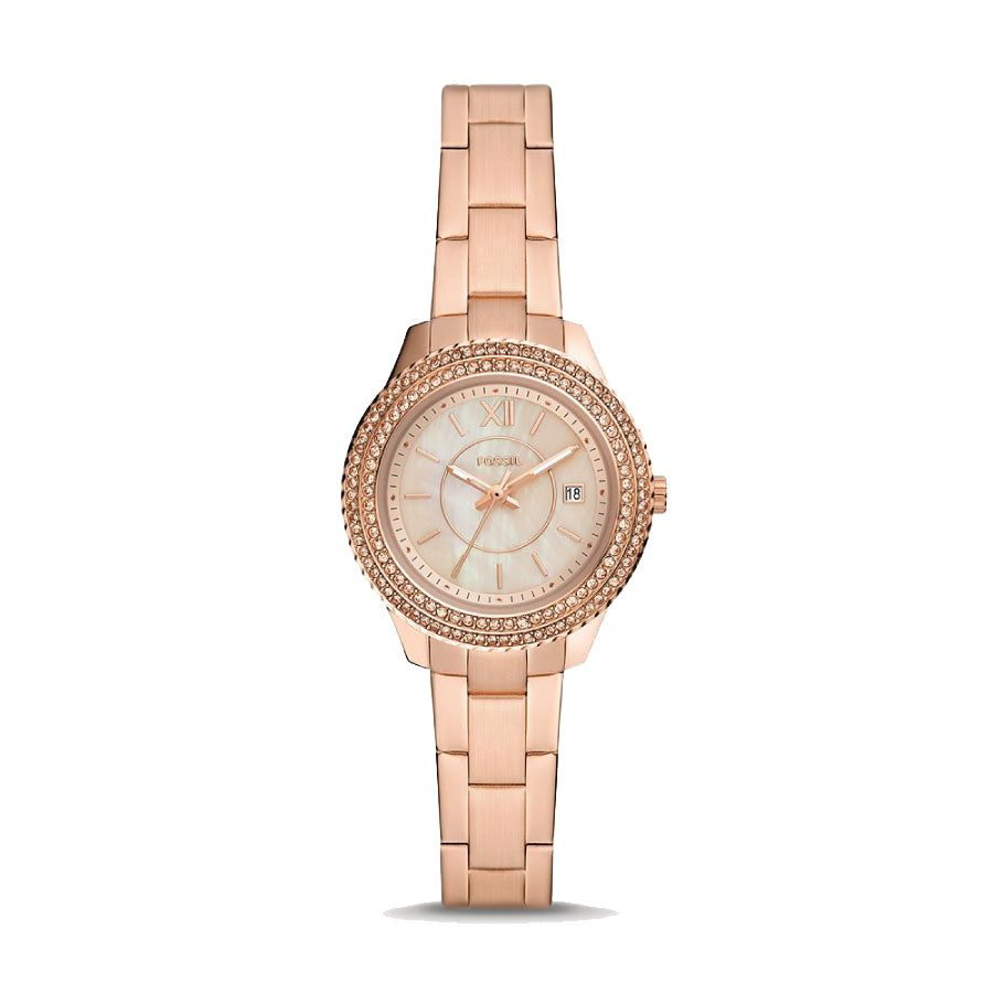 Fossil ES5136 Stella Three-Hand Date Rose Gold-Tone Stainless Steel