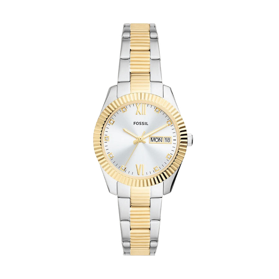 Fossil ES5198 Scarlette Three-Hand Day-Date Two-Tone Stainless Steel