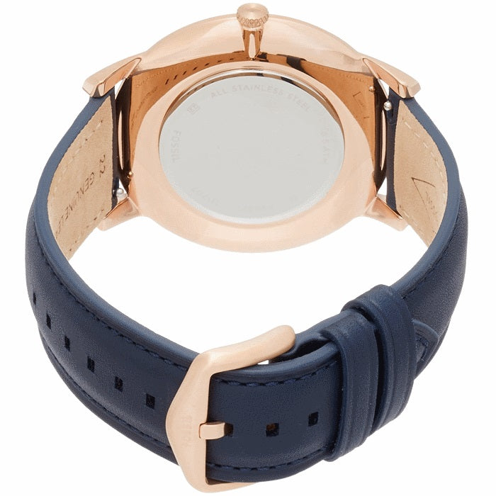 Fossil FS5371 Minimalist Slim Quartz Three Hand Navy Leather – Great ...