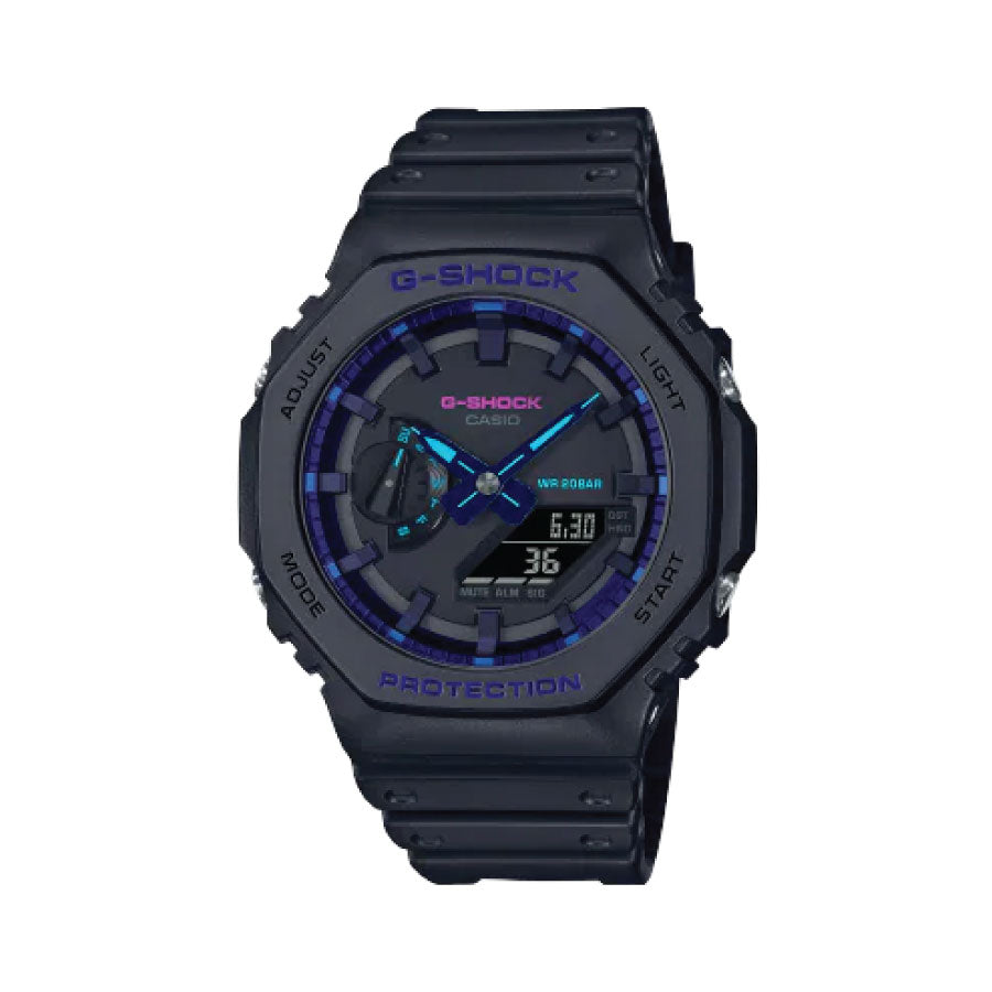 G-Shock  GA-2100VB-1A Virtual Blue Analog Digital Black