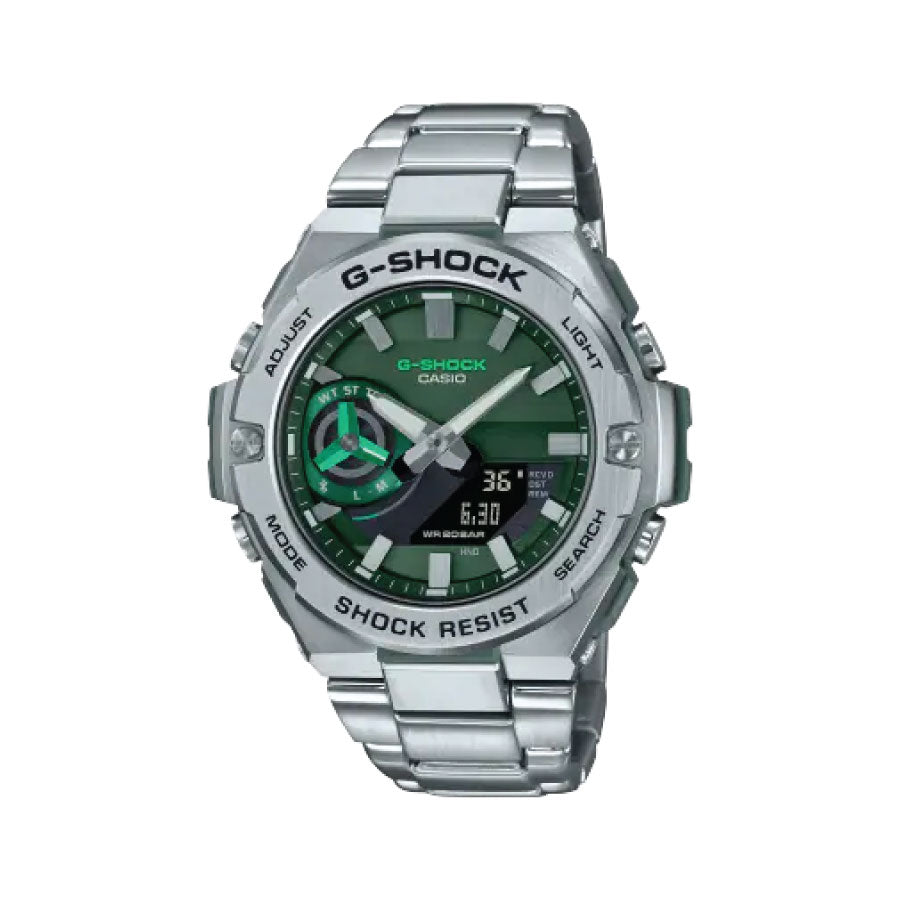 G-Shock  GST-B500AD-3A Analog Digital Green Dial Stainless Steel