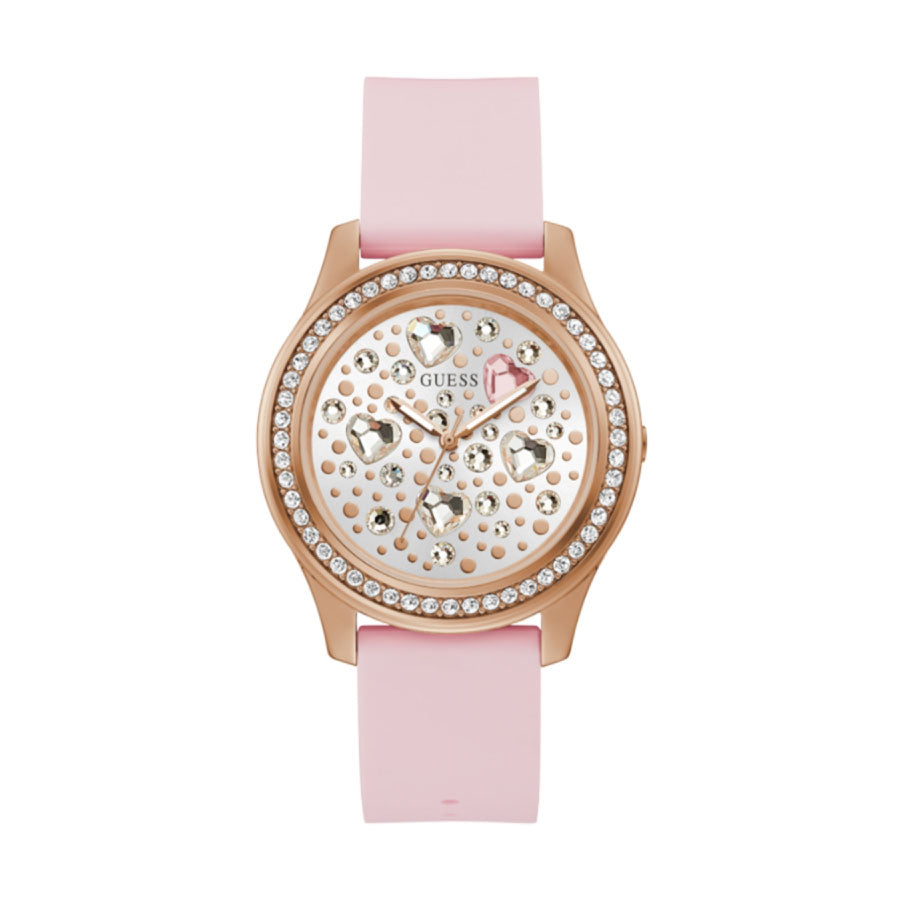 Guess GW0006L2 Rose Gold Case Pink Silicone Watch