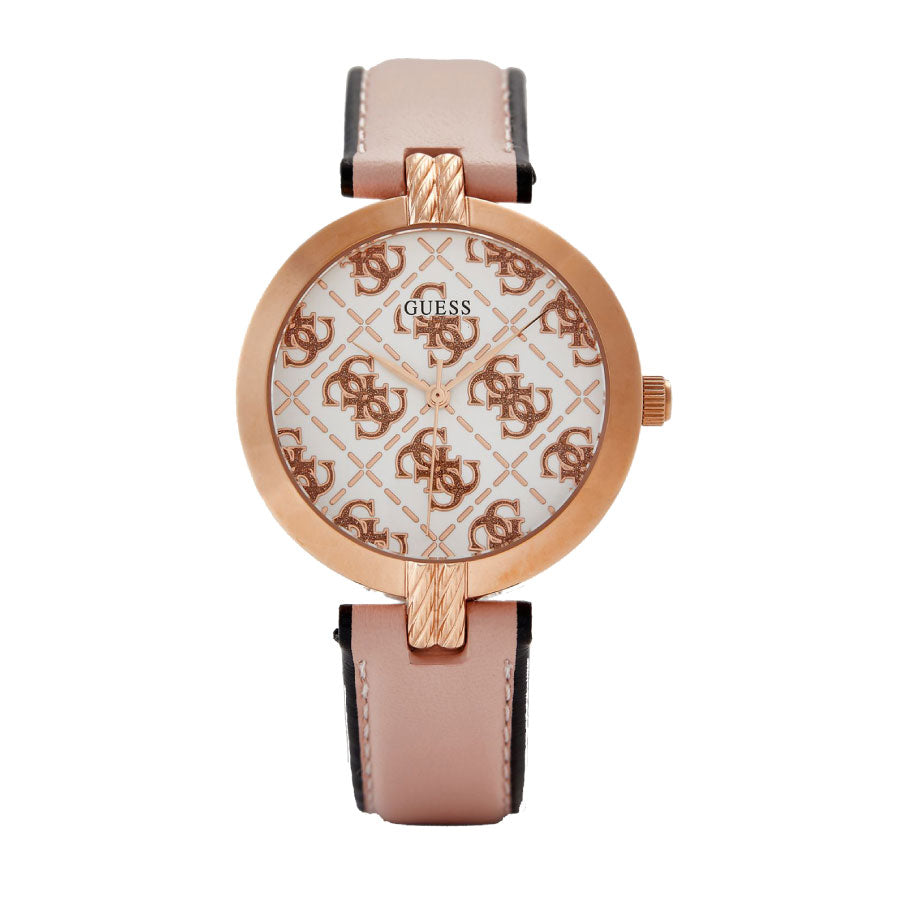 Guess GW0027L2 Rose Gold Tone Case Pink Genuine Leather Watch