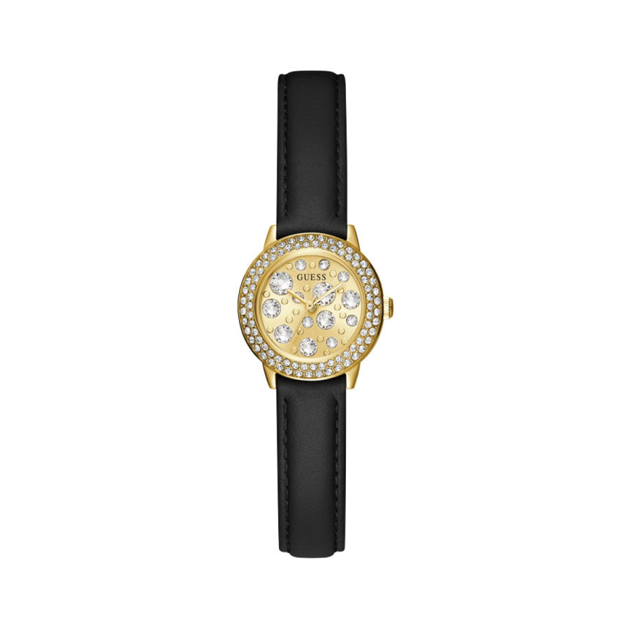 Guess GW0029L2 Gold Tone Case Black Leatehr Watch