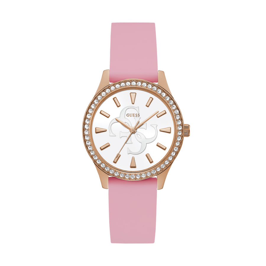 Guess GW0359L3 Rose Gold Tone Case Pink Silicone Watch