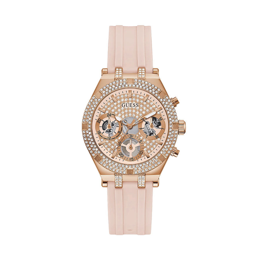 Guess GW0407L3 Rose Gold Tone Case Pink Silicone Watch