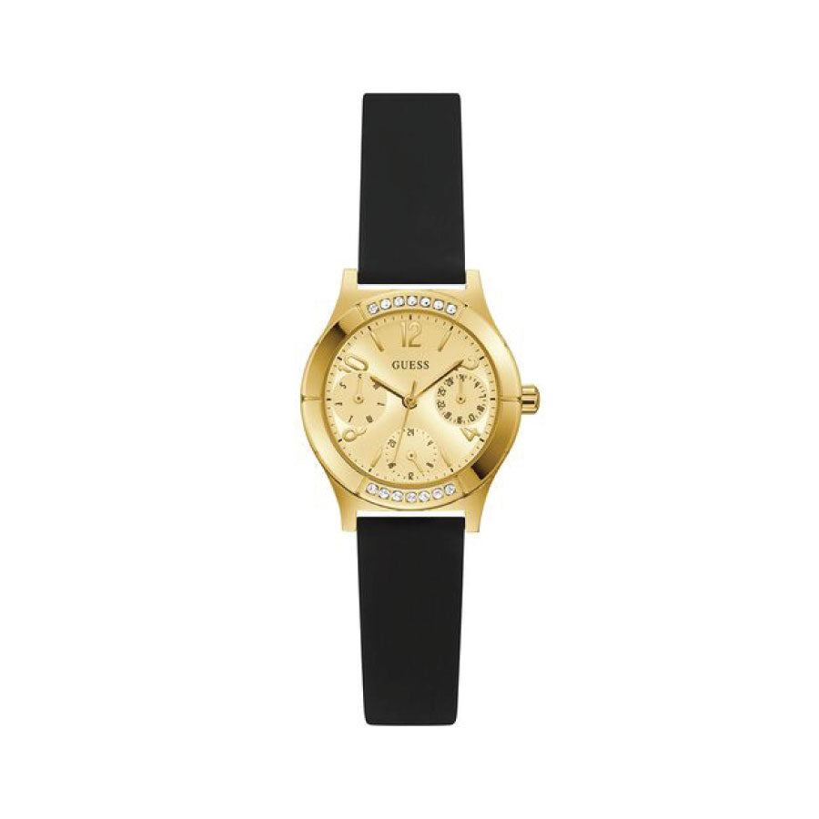 Guess GW0451L1 Gold Tone Case Black Silicone Watch