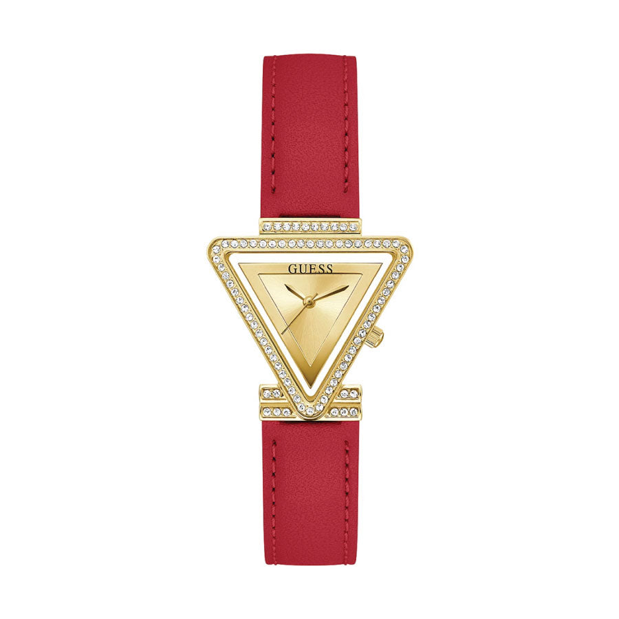 Guess GW0504L2 Gold Tone Case Red Genuine Leather Watch