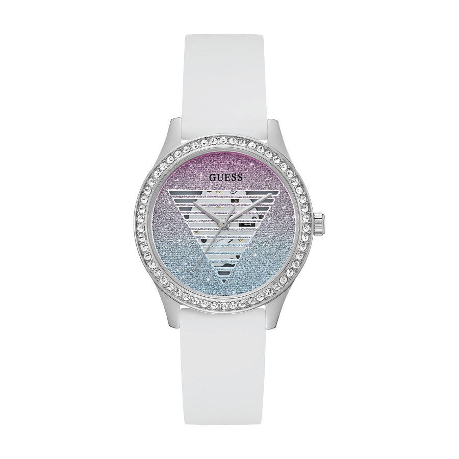 Guess GW0530L5 Lady Idol Silver Case White Silicone Watch