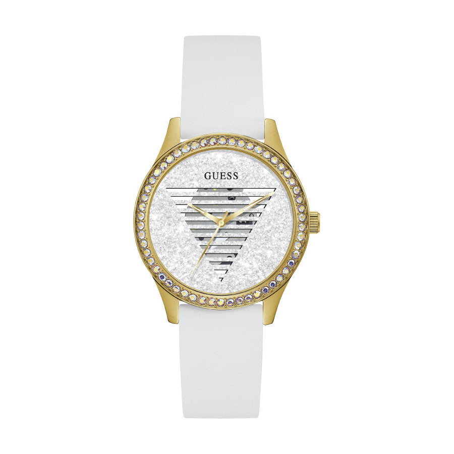 Guess GW0530L6 Lady Idol Gold Case White Silicone Watch