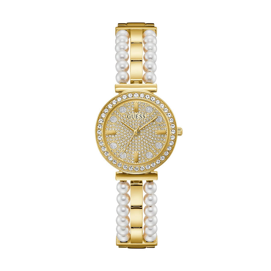 Guess GW0531L2 Gold-Tone Diamond and Pearl Analog Watch