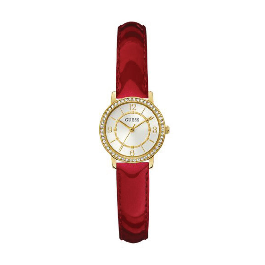 Guess GW0533L1 Gold Tone Case Red Genuine Leather Watch