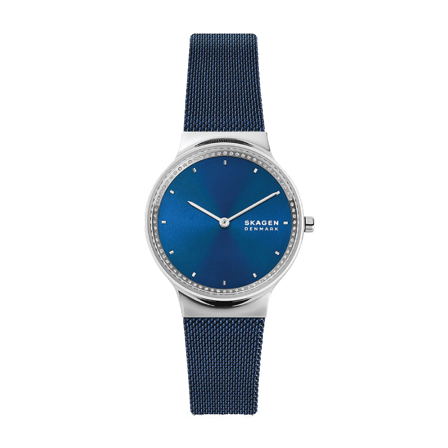 Skagen SKW3018 Freja Two-Hand Ocean Blue Stainless Steel Mesh Watch