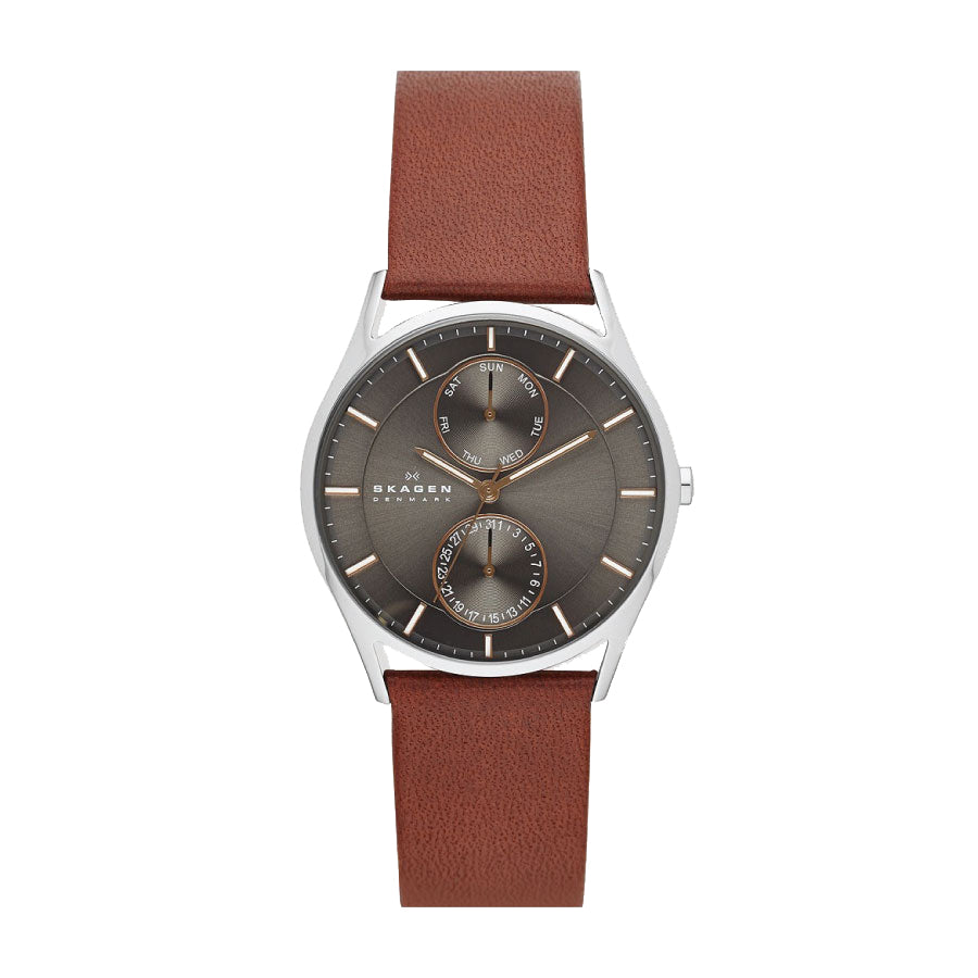 Skagen SKW6086 Holst Chronograph Medium Brown Leather Multifunction Watch