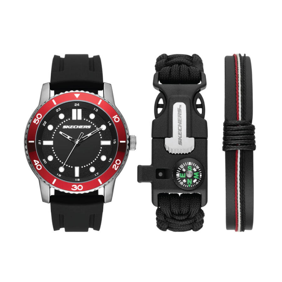 Skechers SR9071 Red & Black Sport Watch Gift Set