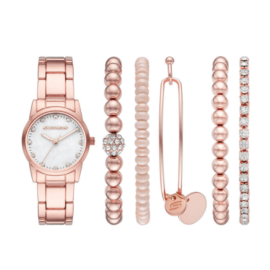 Skechers SR9073 Rose Gold Steel Watch Gift Set