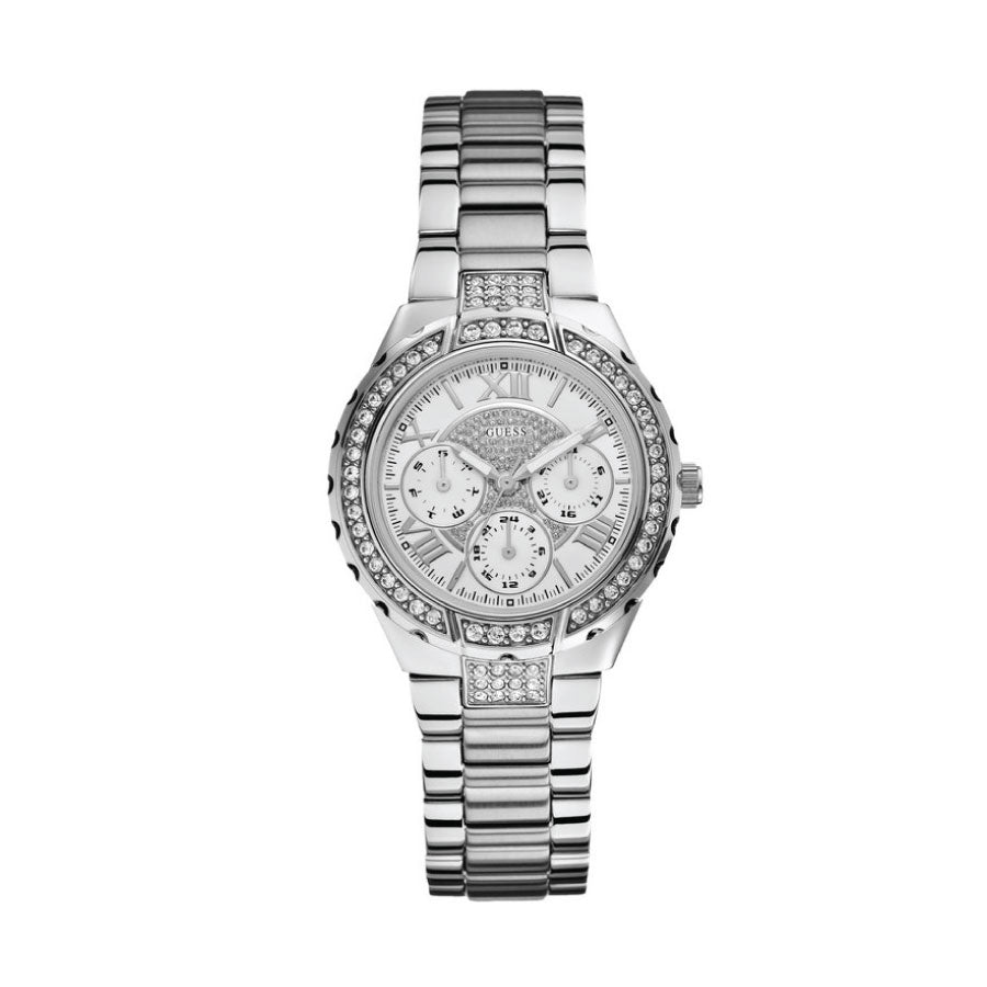 Guess W0111L1 Silver Tone Case Silver Tone Stainless Steel Watch