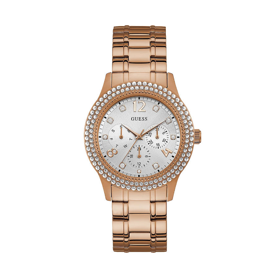 Guess W1097L3 Rose Gold Tone Case Rose Gold Tone Stainless Steel Watch