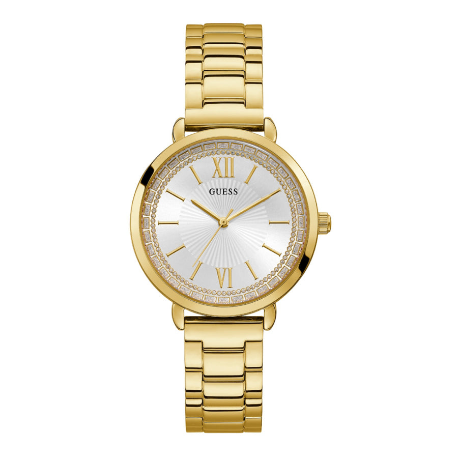 Guess W1231L2 Gold Tone Case Gold Tone Stainless Steel Watch