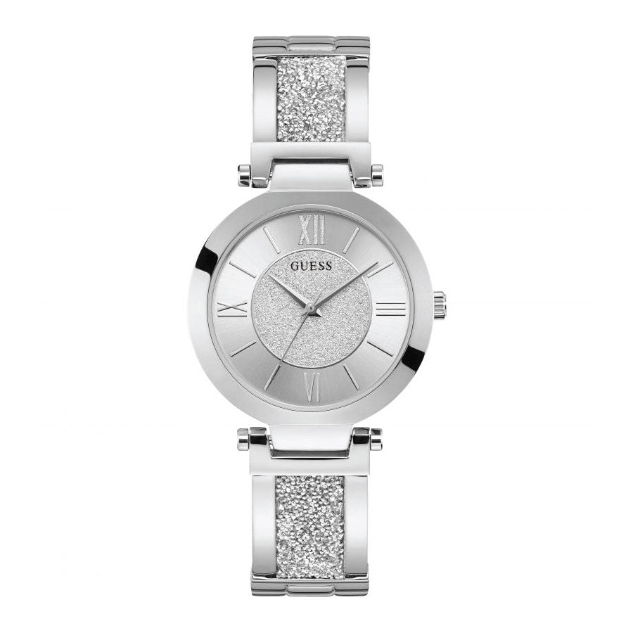 Guess W1288L1 Silver Tone Case Silver Tone Stainless Steel Watch