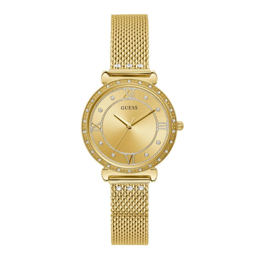 Guess W1289L2 Gold Tone Case Gold Tone Stainless Steel Watch